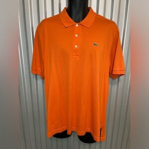 Men’s Lacoste Polo Size 6 Large, orange 100%Cotton. Crocodile Logo